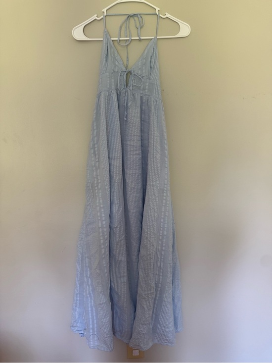 aerie Dresses & Skirts - aerie Light Blue Halter Tie-Front Maxi Dress